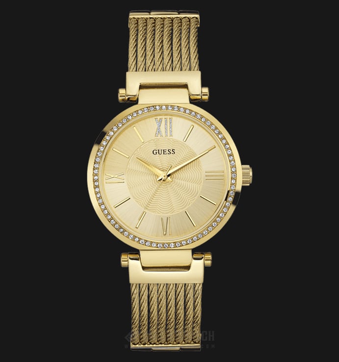 Guess U0638L2 Women Gold Dial Gold-tone Stainless Steel G-Link