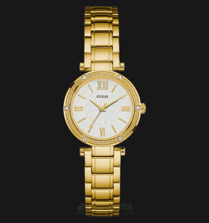 Guess U0767L2 Women Iconic White Dial Gold-tone Stainless Steel Watch