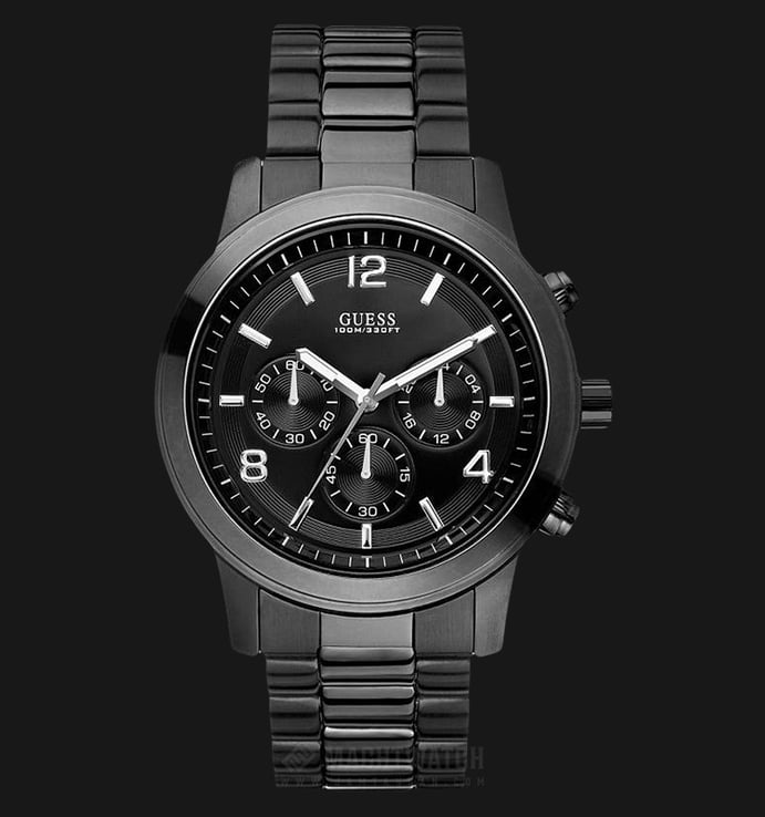 Guess U15061G1 Men Chronograph Black Dial Black IP Stainless Steel Watch