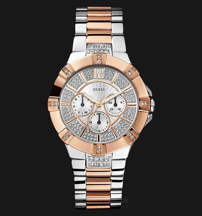 Guess W0024L1 Women Silver Dial Two-tone Stainless Steel Multi-function Watch