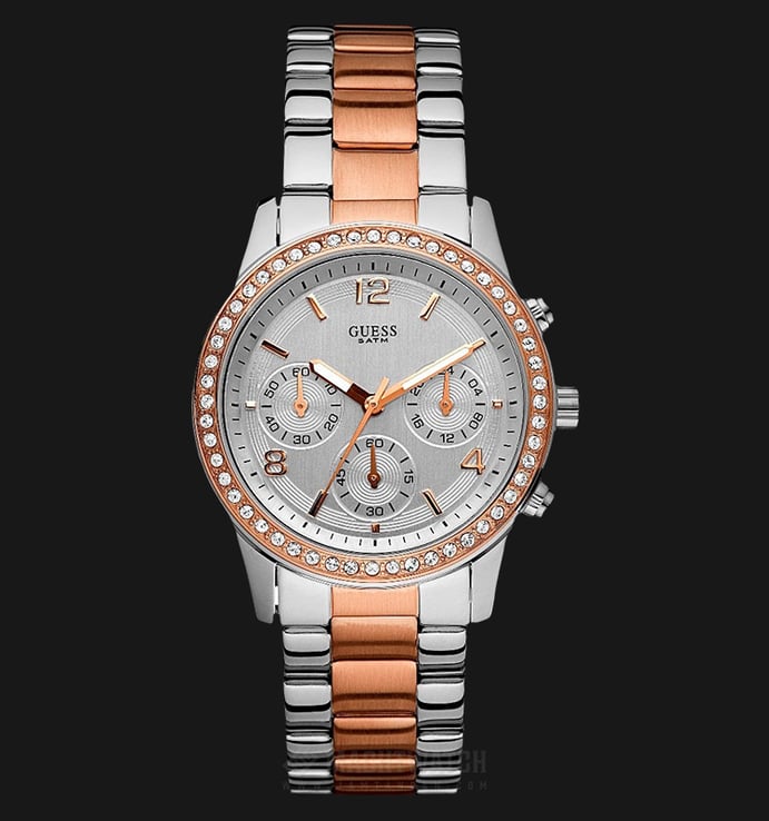 Guess W0122L1 Women Chronograph Silver Dial Dual-tone Stainless Steel