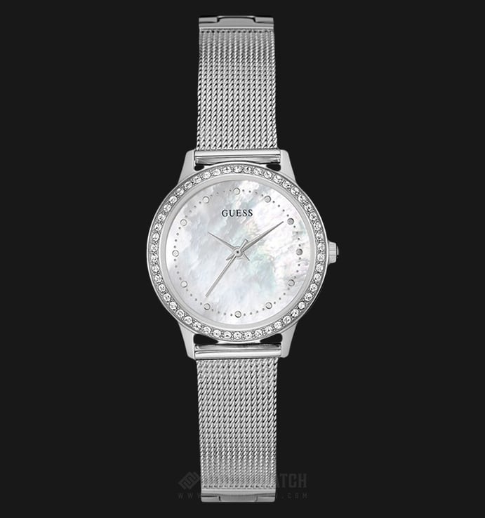 Guess W0647L1 Women Mother of Pearl Dial Stainless Steel Watch