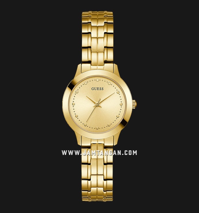 Guess Chelsea W0989L2 Ladies Gold Dial Gold Stainless Steel Strap