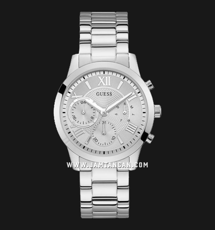 Guess W1070L1 Ladies Silver Dial Stainless Steel Strap