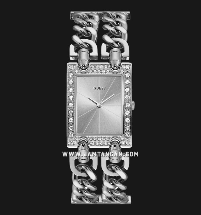 Guess Mod Heavy W1121L1 Ladies Silver Dial Stainless Steel Strap