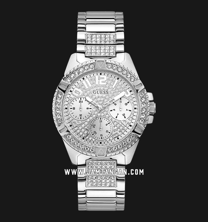 Guess Bedazzle W1156L1 Ladies Silver Dial Stainless Steel Strap