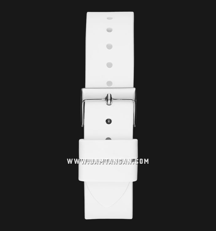 Guess Frontier W1160L4 Ladies Crystals Dial White Rubber Strap
