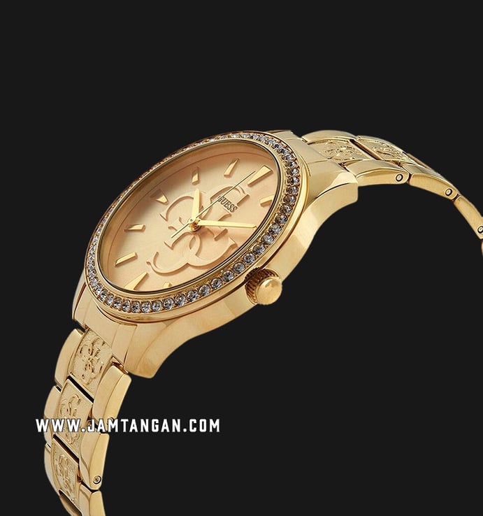 Guess Anna W1280L2 Ladies Champagne Dial Gold Tone Stainless Steel Strap