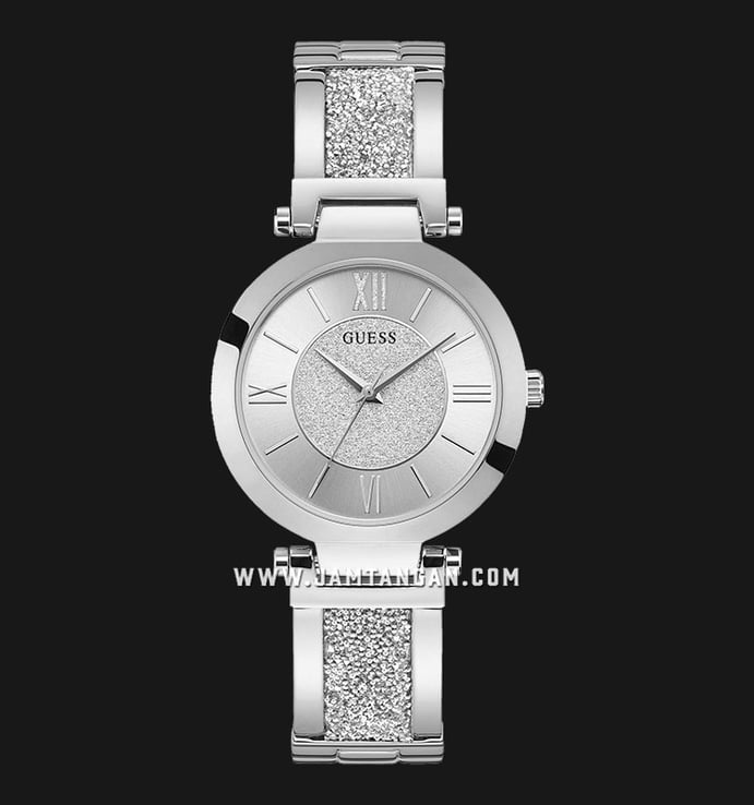 Guess Aurora W1288L1 Ladies Silver Dial Stainless Steel Strap