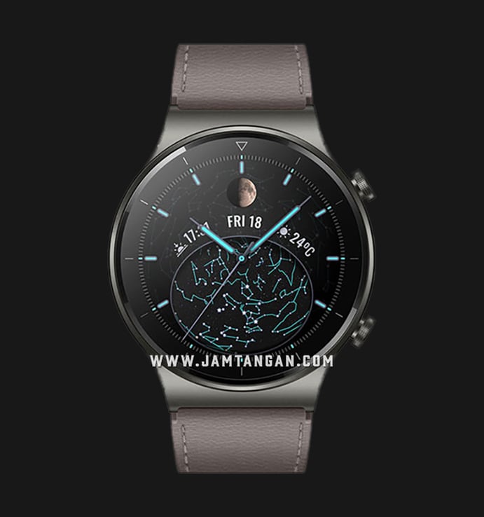 Huawei GT 2 Pro VID-B19-NEBULA-GRAY Smartwatch Sport Men Digital Dial Vidar Black Leather Strap