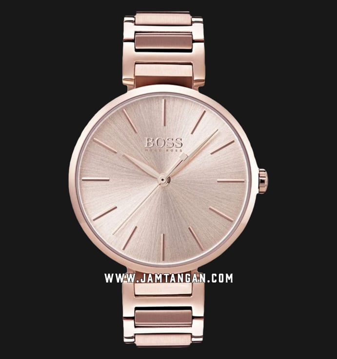 Hugo Boss Allusion 1502418 Ladies Rose Gold Dial Rose Gold Stainless Steel Strap