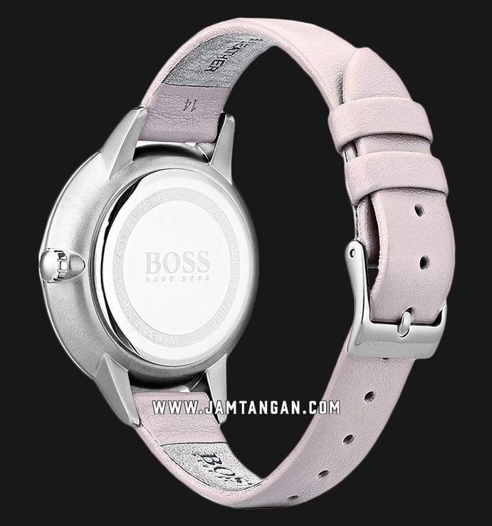 Hugo Boss Symphony 1502419 Ladies Silver Dial Pink Leather Strap
