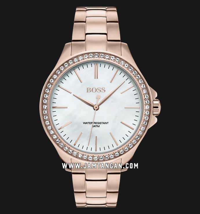 Hugo Boss Classic 1502459 Ladies Mother of Pearl Dial Rose Gold Stainless Steel Strap