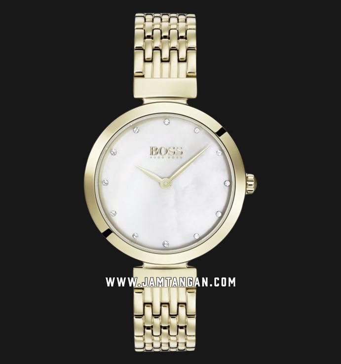 Hugo Boss 1502479 Ladies Mother of Pearl Dial Gold Stainless Steel Strap