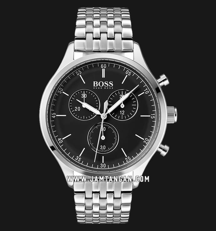 Hugo Boss Companion 1513652 Men Chronograph Black Dial Stainless Steel Strap