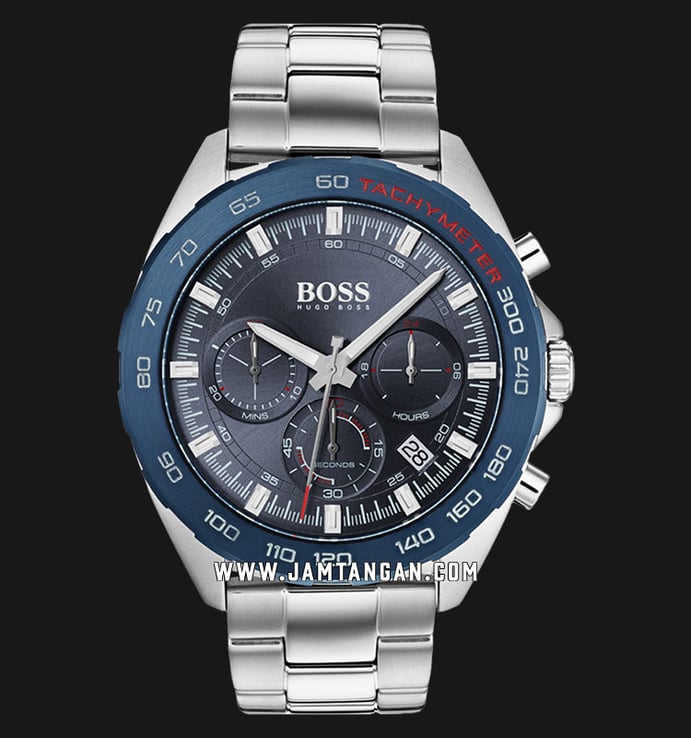 Hugo Boss Intensity 1513665 Men Chronograph Blue Dial Stainless Steel Strap