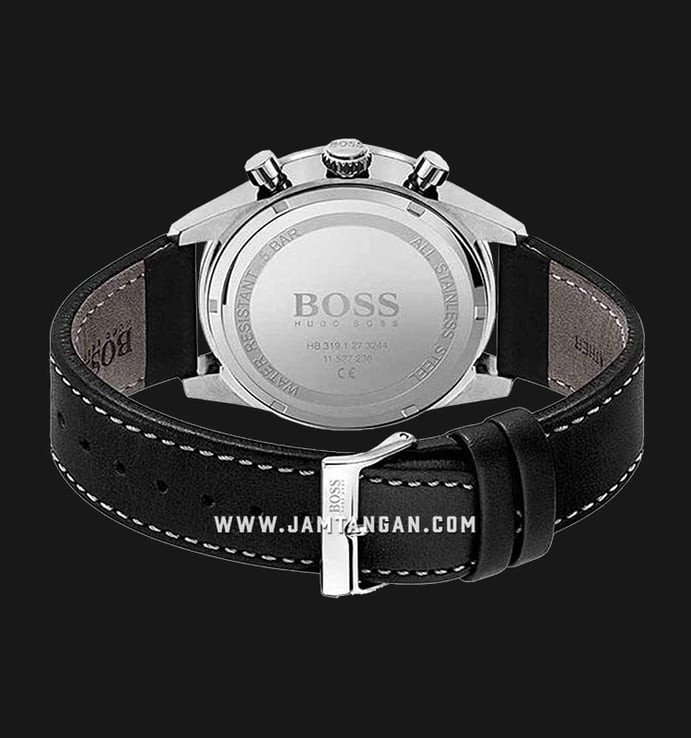 Hugo Boss Pilot Edition 1513853 Men Chronograph Black Dial Black Leather Strap