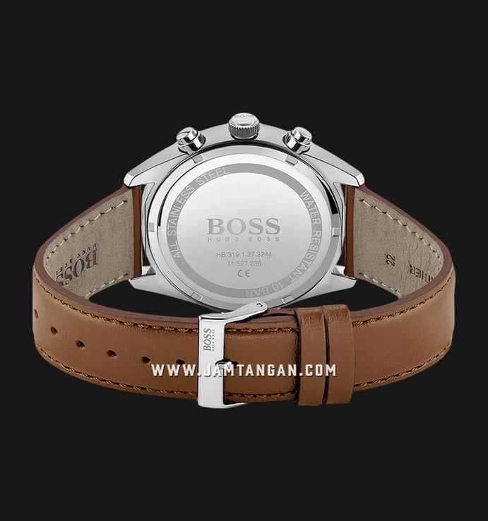 Hugo Boss Champion 1513879 Chronograph White Dial Brown Leather Strap