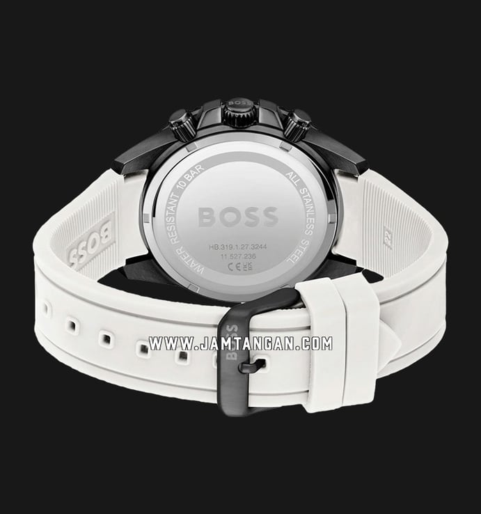 Hugo Boss Admiral 1513966 Chronograph Black Dial White Rubber Strap