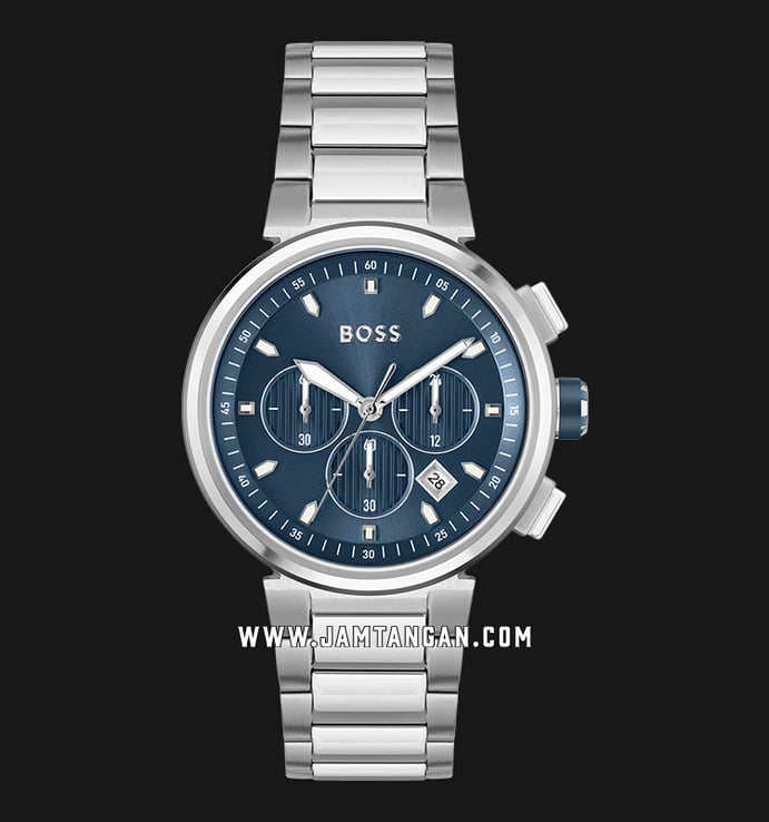 Stainless 1513999 One Blue Dial Hugo Strap Boss Chronograph Steel