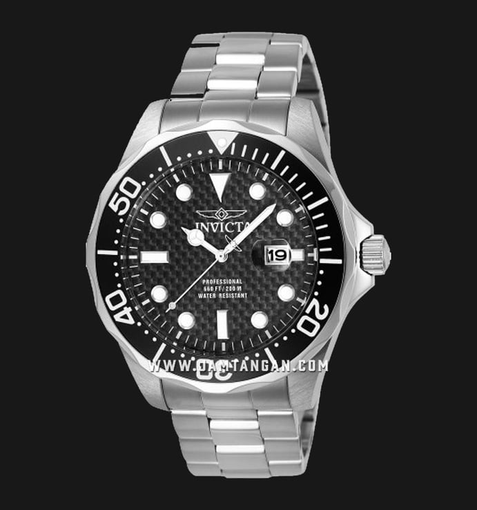 INVICTA Pro Diver 12562 Black Dial Stainless Steel Strap