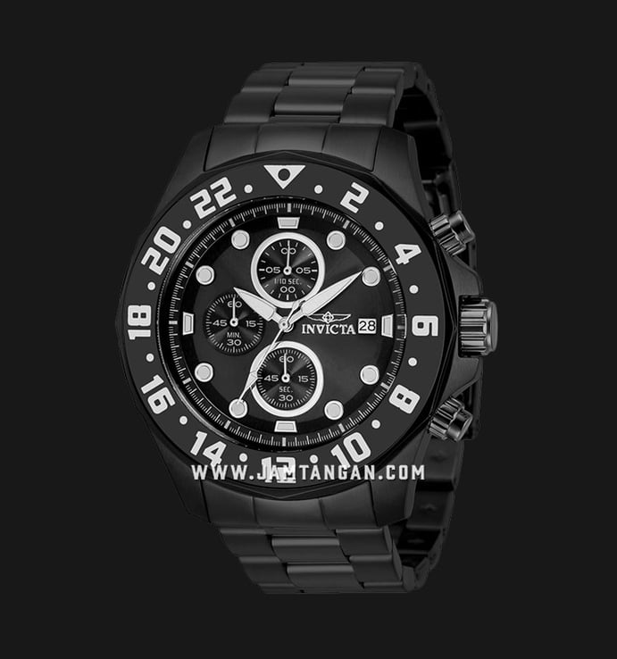 INVICTA Specialty 15945 Chronograph Black Dial Black Stainless Steel Strap