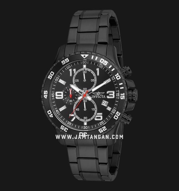 INVICTA Specialty 16933 Zager Exclusive Men Chronograph Black Dial Gun Metal Stainless Steel Strap
