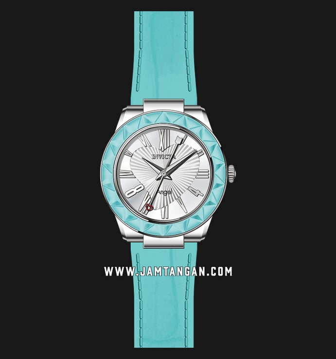 INVICTA Angel 22534 Silver Dial Light Blue Leather Strap