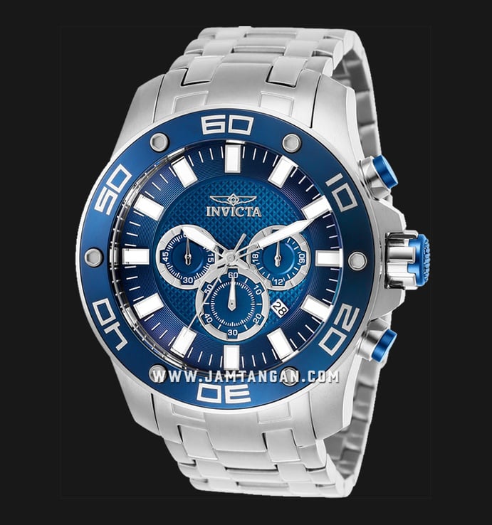 INVICTA Pro Diver 26075 Scuba Chronograph Blue Dial Stainless Steel Strap