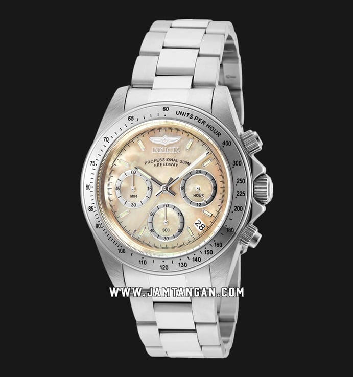 INVICTA Speedway 28666 Chronograph Mother of Pearl Dial Stainless Steel Strap