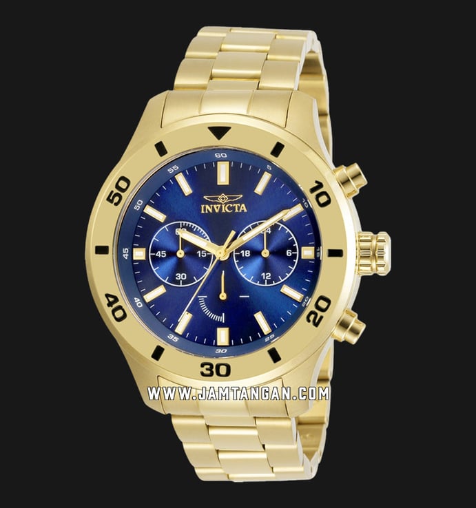 INVICTA Specialty 28892 Chronograph Blue Dial Gold Stainless Steel Strap