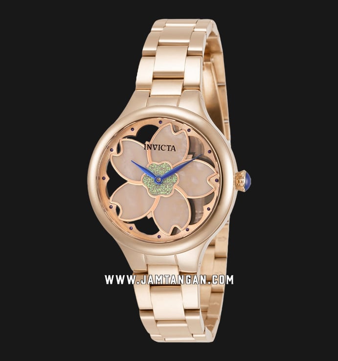 INVICTA Wildflower 32089 Mother Of Pearl Dial Rose Gold Stainless Steel Strap