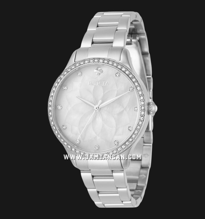 INVICTA Wildflower 35553 White Oyster Dial Stainless Steel Strap