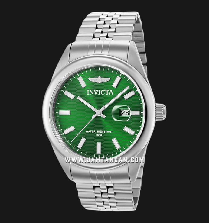 INVICTA Aviator 38410 Men Green Dial Stainless Steel Strap