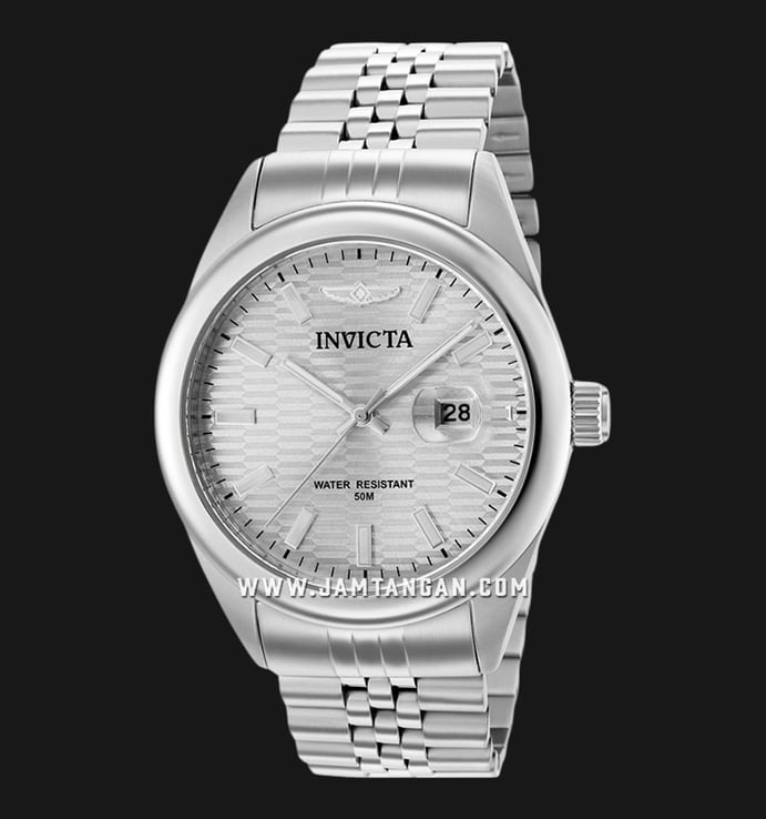 INVICTA Aviator 38411 Men Silver Dial Stainless Steel Strap