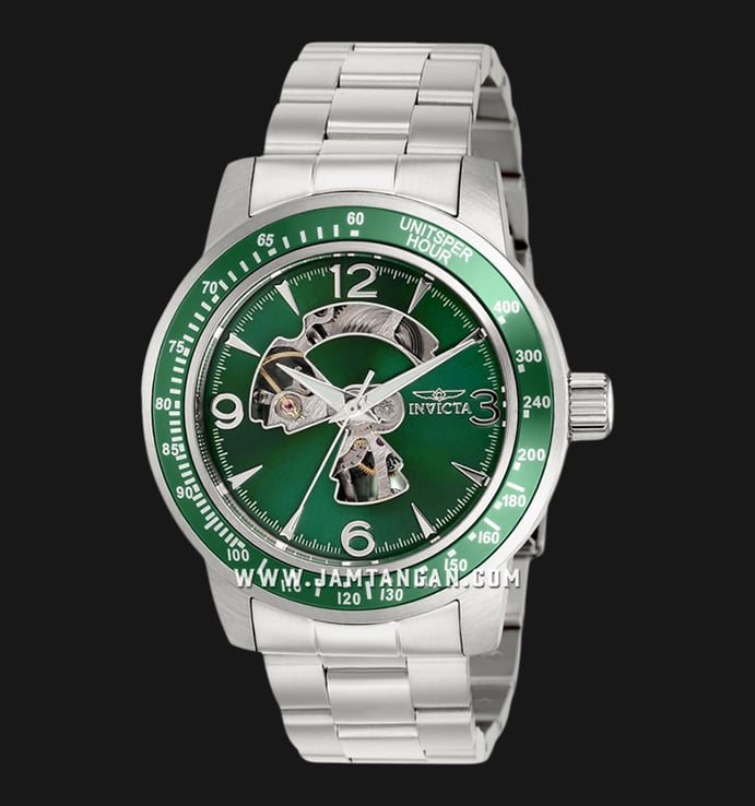 INVICTA Specialty 38553 Mechanical Green Dial Stainless Steel Strap