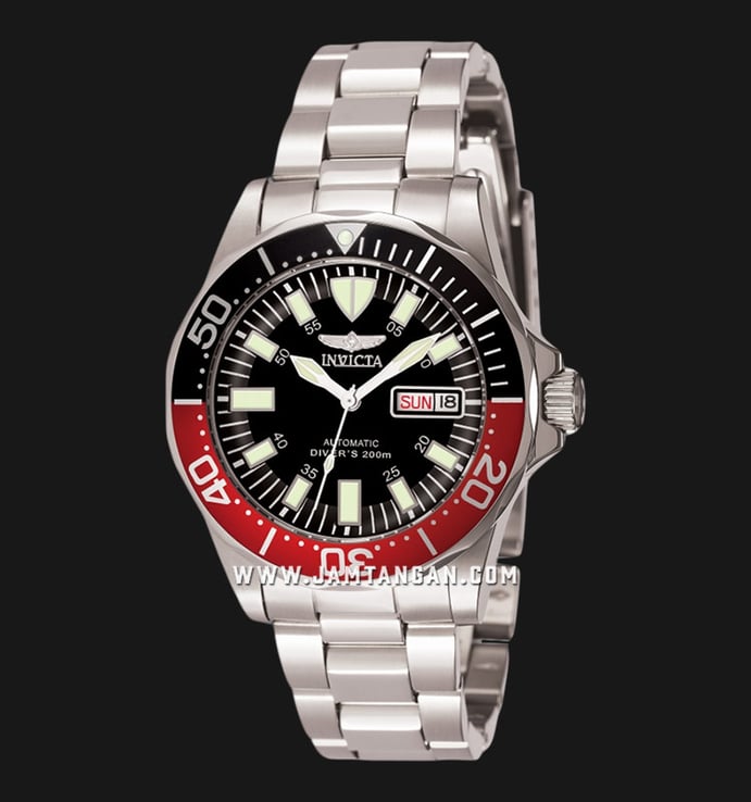 INVICTA Signature 7043 Automatic Black Dial Stainless Steel Strap