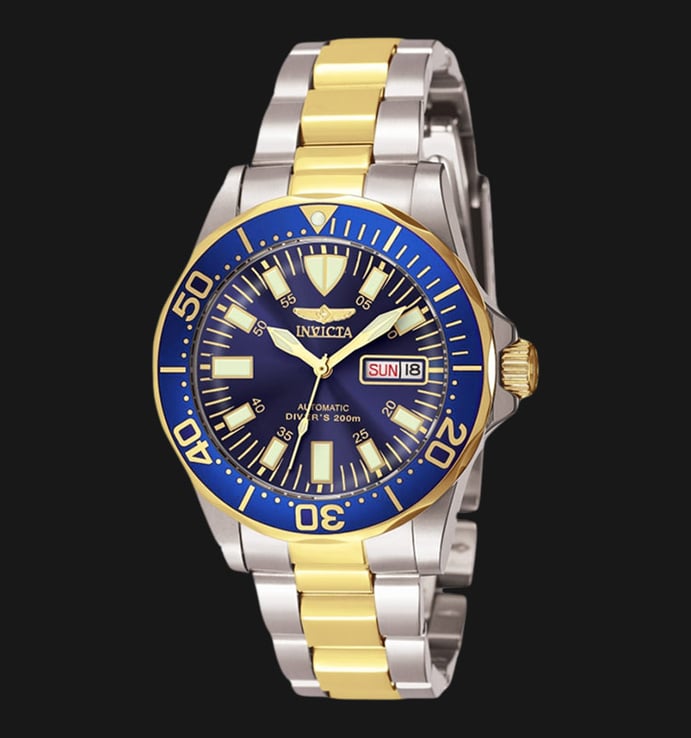 INVICTA Signature 7046 Automatic Blue Dial Dual Tone Stainless Steel Strap