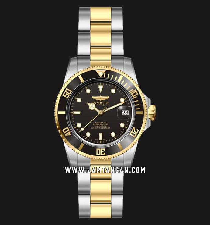 INVICTA Pro Diver 8927OB Automatic Black Dial Dual Tone Stainless Steel Strap