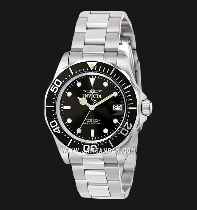 INVICTA Pro Diver 9307 Black Dial Stainless Steel Strap