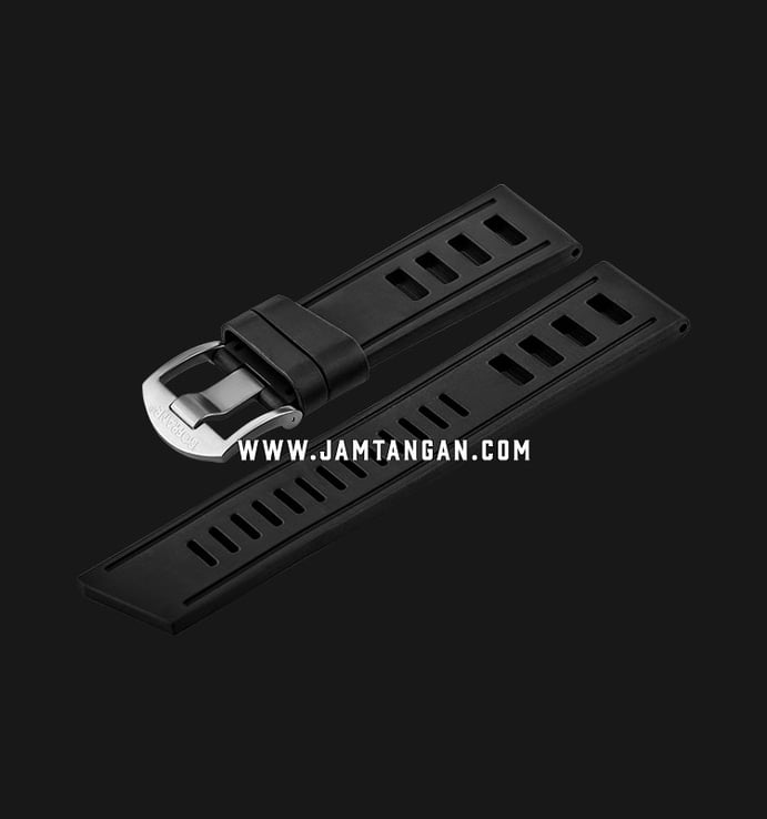 Strap Isofrane ISO-IN-24mm-Black Rubber Silver Buckle