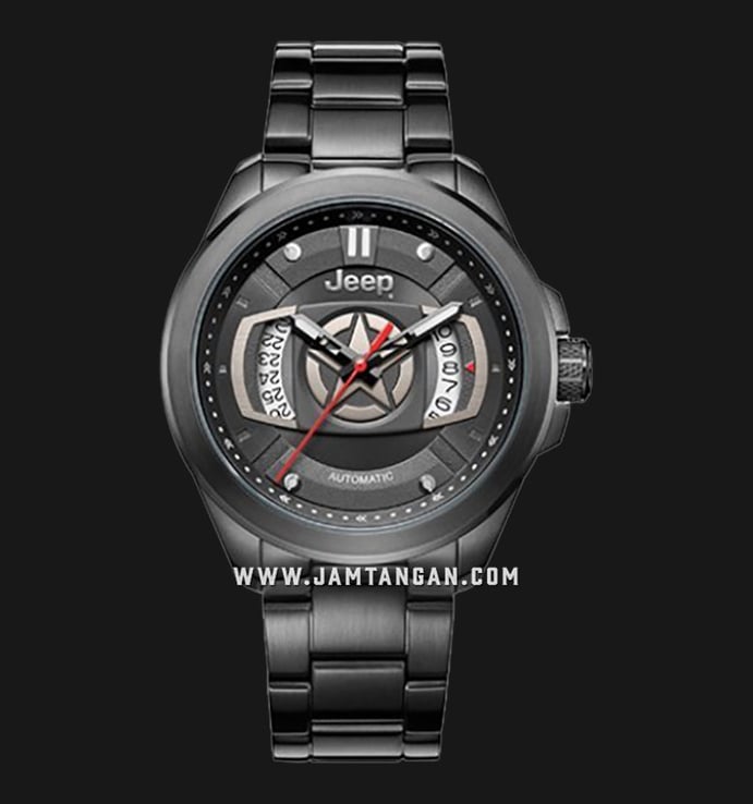 Jeep JPG900002MA Automatic Men Black Dial Black Stainless Steel Strap