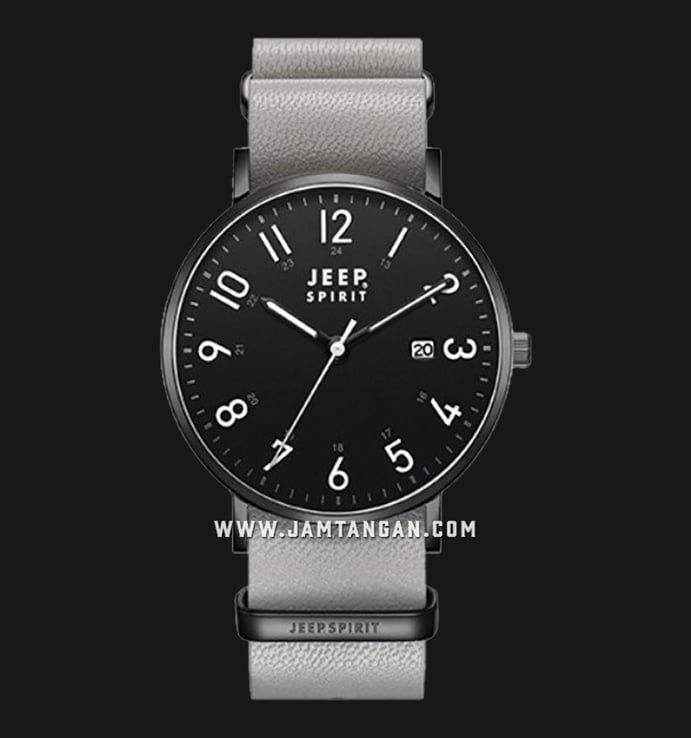 Jeep Montre Retro JPS500101M Men Black Dial Grey Leather Strap