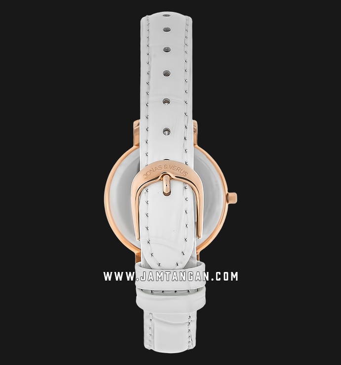 Jonas & Verus My Queen Series X00741-Q3.PPWLW Ladies Quartz Watch Minimalist Leather Strap White