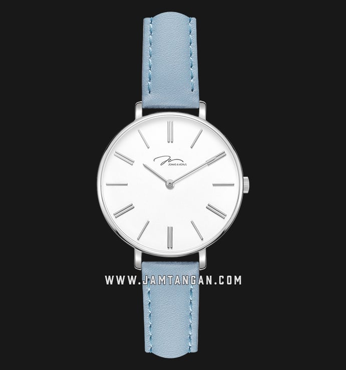 Jonas & Verus Minor Girl X01855-Q3.WWWLL White Dial Blue Leather Strap
