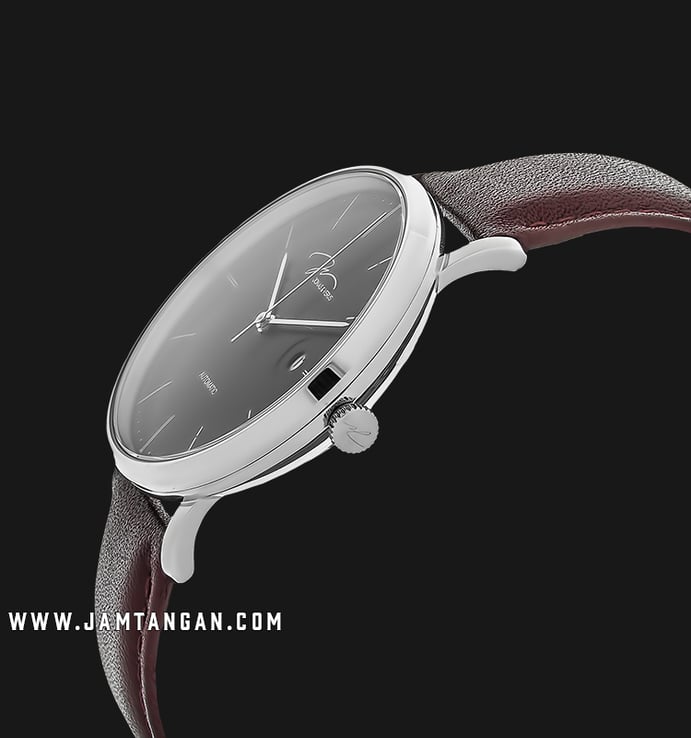 Jonas & Verus Automatic Series Y01545-A0.WWBLZ Japan Black Dial Brown Leather Strap