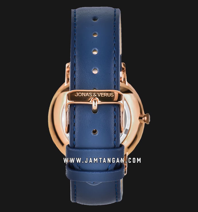 Jonas & Verus Automatic Y01563-A0.PPLLL Men Blue Dial Blue Leather Strap