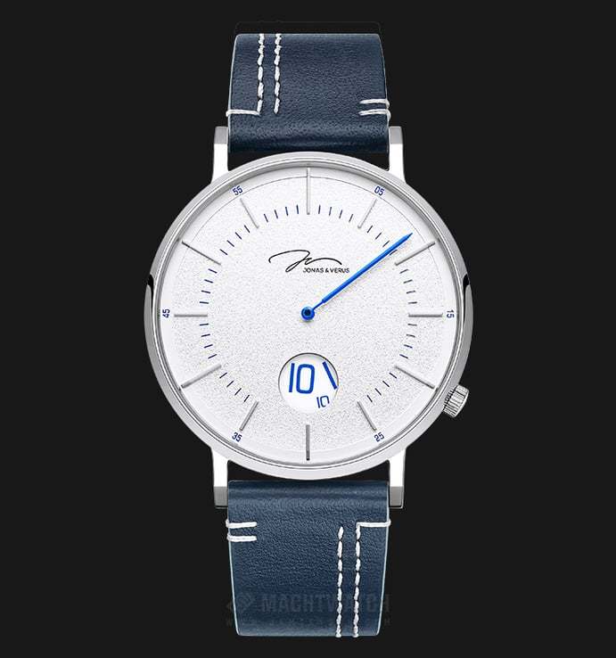 Jonas & Verus Discover Y02065-Q3.WWWLL White and Blue Dial Blue Leather Strap