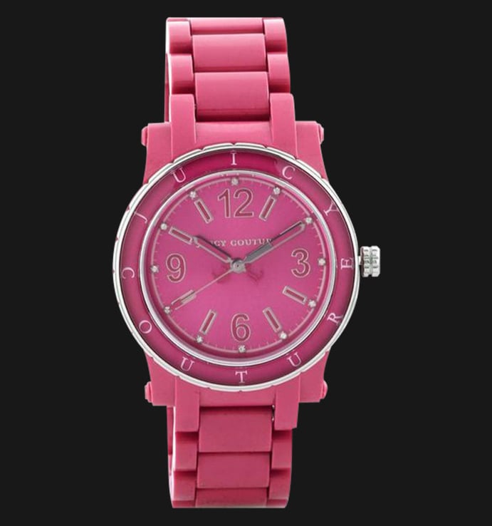 Juicy Couture 1900804 Hot Pink Acrylic Dial Plastic Band Ladies