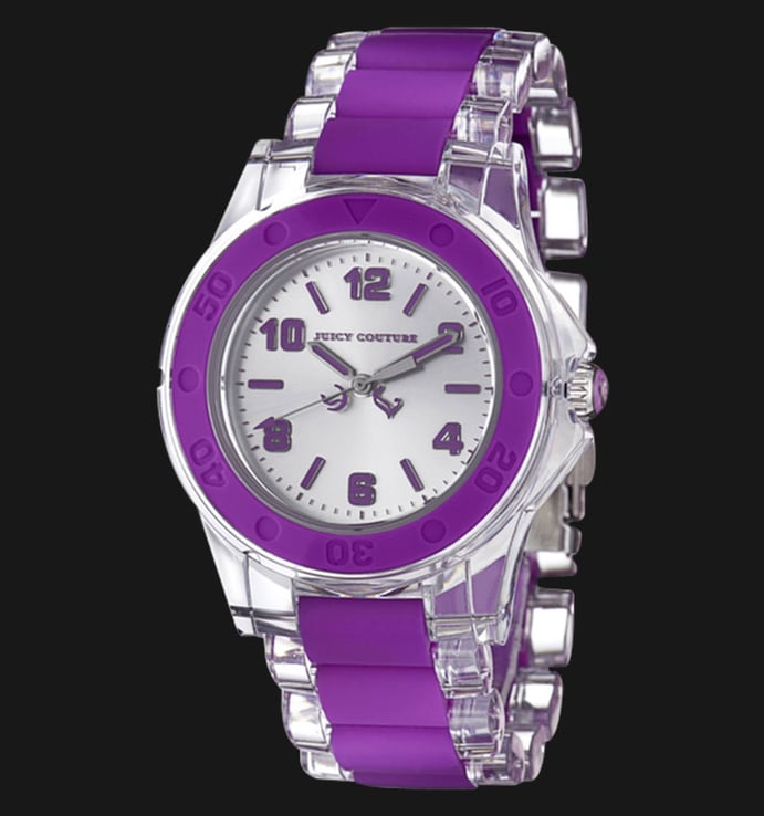 Juicy Couture 1900868 Rich Girl Clear Plastic Bracelet With Purple Silicone